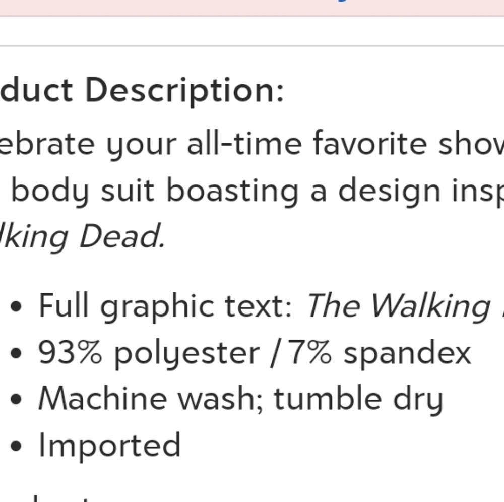 'The Walking Dead' graphic print bodysuit Lg. zombies skulls skeletons Ghouls - Picture 3 of 9